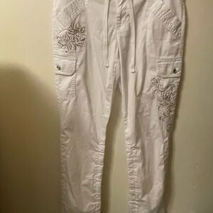 INC international concepts, white cotton size 8 drawstring joggers.